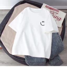 Summer Smiling Face Print Children's T-shirt Short-sleeved Pure Cotton Loose Basic Versatile Base Cool Simple Kid Girl Tees Tops