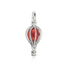 Fashionable 925 Sterling Silver Blue and Pink Hot Air Balloon Pendant Dangle Charm Fit Brand Bracelet Sparkling Jewelry
