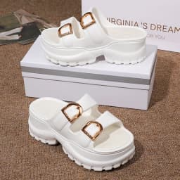 2025 Versatile Platform Flip Flops - Thick Sole Sandals with Cloud Comfort, Durable Outdoor Slides for Beach/Street Wear