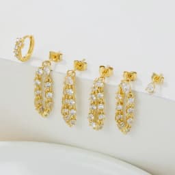 925 Sterling Silver Earrings Set for Women Teen Girls Fine 18K Real Gold Plated Galaxy Starlight Tassel Earring 6pcs Jewelry Set