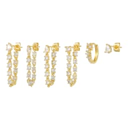 925 Sterling Silver Earrings Set for Women Teen Girls Fine 18K Real Gold Plated Galaxy Starlight Tassel Earring 6pcs Jewelry Set