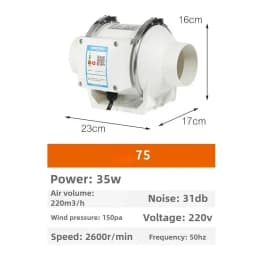 Exhaust Fan Home Mute Duct Fan Bathroom Exhaust Fan Ventilation Kitchen Bathroom Wall Mounted Pure Copper Motor