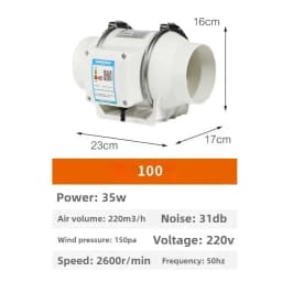 Exhaust Fan Home Mute Duct Fan Bathroom Exhaust Fan Ventilation Kitchen Bathroom Wall Mounted Pure Copper Motor