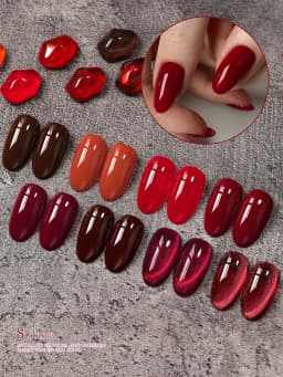 XEIJAYI 15ML 8Pcs Ankara Red Series Gel Nail Polish Set, UV LED Immersion Nail Polish,Holiday DIY Nail Polish Design