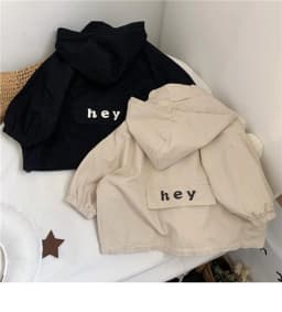 2 3 4 5 6 7 Years Spring Boys Jacket Letters Fashion Handsome Autumn Boys Windbreaker Coat Long Sleeves Hooded Zipper Outerwear