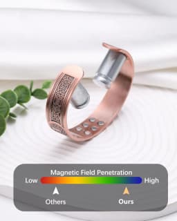 ARADOO Tree of Life Premium Copper Bracelet for Men Women with 18pcs Strength Magnetic Cuff Bangle Jewelry with Gift Box