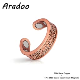 ARADOO Tree of Life Premium Copper Bracelet for Men Women with 18pcs Strength Magnetic Cuff Bangle Jewelry with Gift Box