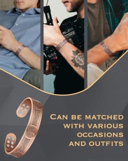 ARADOO Tree of Life Premium Copper Bracelet for Men Women with 18pcs Strength Magnetic Cuff Bangle Jewelry with Gift Box
