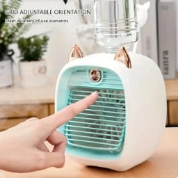 TINSOL USB Mini Air Conditioning Fan, Humidifier Desktop Fan Spray Electric, 1200mAh, Three Gear Air Conditioning, Cooling Fan