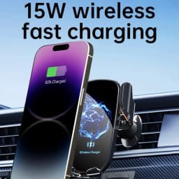 15W Car Wireless Charger 360° Rotation Air Vent Cellphone Bracket For iPhone 16 15 14 13 12 Samsung Xiaomi Fast Charging Station