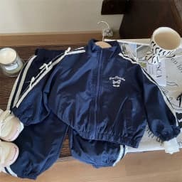 Korean-Style Girls' 2-Piece Set - Bow Detail Jacket + Casual Pants | Spring Toddler Outfit Toddler Girl Clothes Baby Outfit Set