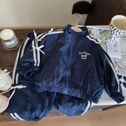 Korean-Style Girls' 2-Piece Set - Bow Detail Jacket + Casual Pants | Spring Toddler Outfit Toddler Girl Clothes Baby Outfit Set