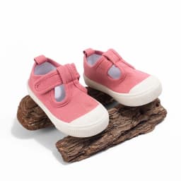 Spring Summer New Arrival Cute Candy Colors T-Strap Canvas Shoes Mesh Breathable Safety Toe Casual Soft Sole Girls Baby Toddler
