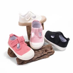 Spring Summer New Arrival Cute Candy Colors T-Strap Canvas Shoes Mesh Breathable Safety Toe Casual Soft Sole Girls Baby Toddler