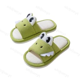 Capybara Closed Toe Slippers Children's 2026 Fashion Linen Floor Shoes Indoor Breathable Home Sandals Anti-slip Cartoon Slipper
