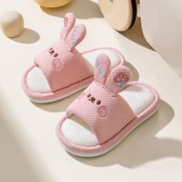 Capybara Closed Toe Slippers Children's 2026 Fashion Linen Floor Shoes Indoor Breathable Home Sandals Anti-slip Cartoon Slipper