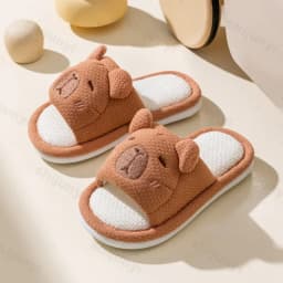 Capybara Closed Toe Slippers Children's 2026 Fashion Linen Floor Shoes Indoor Breathable Home Sandals Anti-slip Cartoon Slipper