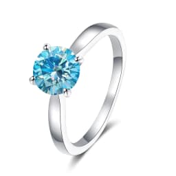 2 Carat Colorful Moissanite Rings D Color VVS Original Sterling Silver 925 Jewelry For Women Wedding Bands with Free Certificate
