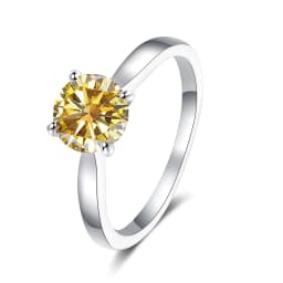 2 Carat Colorful Moissanite Rings D Color VVS Original Sterling Silver 925 Jewelry For Women Wedding Bands with Free Certificate