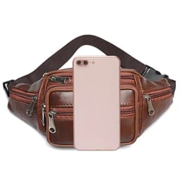 Men's Waist Pack PU Leather Bag Waist Belt Bag Male Artificial Leather Fanny Pack Fashion Luxury Small Shoulder Bags for Men