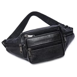 Men's Waist Pack PU Leather Bag Waist Belt Bag Male Artificial Leather Fanny Pack Fashion Luxury Small Shoulder Bags for Men