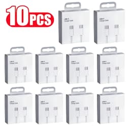 10 PCS 60W PD USB-C Fast Charging Braided Cable For iPhone 15 16 Pro Max Samsung Xiaomi Redmi POCO Type C Cables With Retail Box