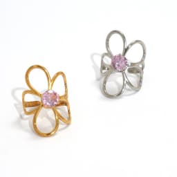 Uself Trendy Stainless Steel Metal Flower Adjustable Fashion Finger Ring Rust Proof Attractive Daily Jewelry Accessories Gift
