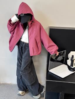 Girls' Spring/Autumn Coat 2025 New Arrival Windproof Oversized Jacket Hooded Sports-Style Casual Coat for Older Children
