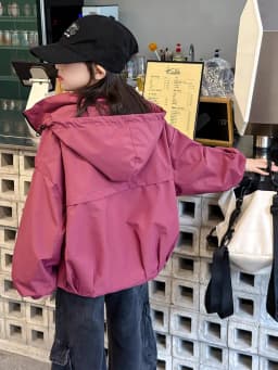 Girls' Spring/Autumn Coat 2025 New Arrival Windproof Oversized Jacket Hooded Sports-Style Casual Coat for Older Children