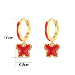 Small Cute Butterfly Dangle Earrings for Kids Girl Children Chic Sweetness Lovely Hoop Clip Earring Jewelry Gift