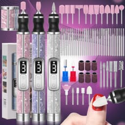YIKOOLIN Electric Nail Drill Set Portable 4 Speeds Professional Manicure Pedicure Kit for Nail Salon Exfoliation Polishing