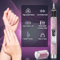 YIKOOLIN Electric Nail Drill Set Portable 4 Speeds Professional Manicure Pedicure Kit for Nail Salon Exfoliation Polishing