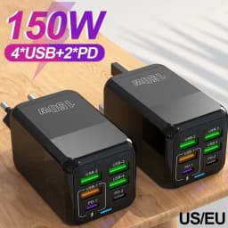 150W 6-Port PD QC3.0 USB C Wall Charger Super Fast Charging Station For iPhone 15 16 Pro Samsung S24 iPad Xiaomi Huawei OnePlus