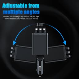 7-IN-1 Retractable Car Charger USB C Cable For IPhone Huawei Samsung Fast Charge Cigarette Lighter Adapter Type C USB Charger