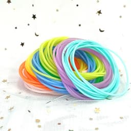 100 Pcs 80s Multicolor Silicone Jelly Rubber Bracelets Hair Ties Women, Mixed Style, Random Color