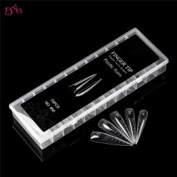 BNG 70Pcs Extra Long Dual Forms Stiletto 4XL Reusable Full Cover Acrylic Builder Solid Hard Gel Extension Nail Molds