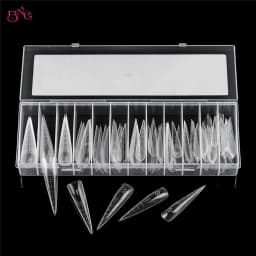 BNG 70Pcs Extra Long Dual Forms Stiletto 4XL Reusable Full Cover Acrylic Builder Solid Hard Gel Extension Nail Molds
