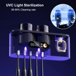 Portable Toothbrush Sterilizer Wireless Toothbrush UV Sterilization Rechargeable Wall Mounted Electric Toothbrush Dryer Holder
