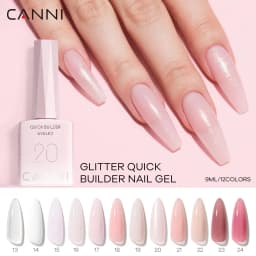 CANNI HEMA Free TPO Free Quick Glitter Jelly Builder UV Extension Constuction Self Levelling Soak Off UV LED Gel Nail Polish 9ml