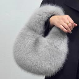 Winter Shoulder Bags Casual Furry for Women Solid Color Soft Plush Ladies Clutch Purse Handbags Lightweight Female Hobos Bag