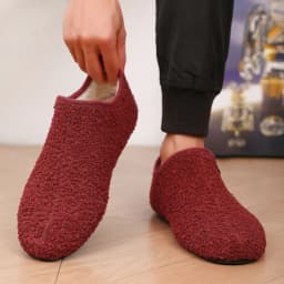 Men's Fuzzy Overlapping Slippers - Winter Warmth Indoor Home Shoes with Fuzzy Lining and Arch Support, Soft Cushioning Comfort,