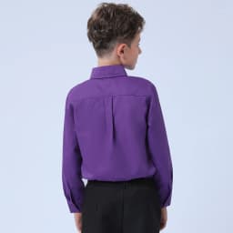 Boys Oxford Shirts Kids Purple School Uniform Mardi Gras Easter Halloween Holiday Button Down Perform New Year Dress Clothes