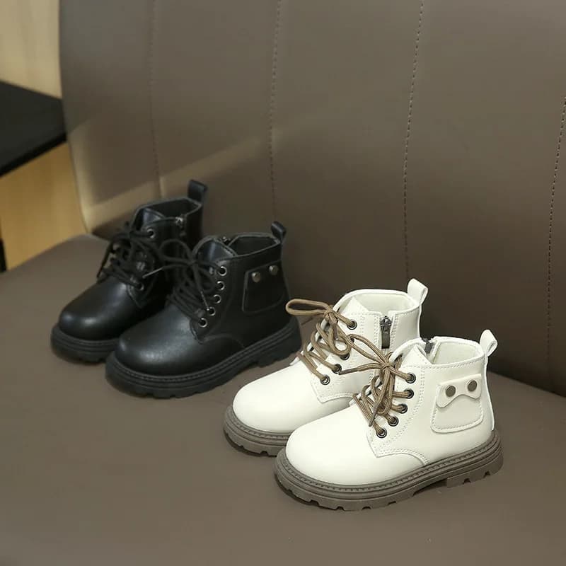 2025 Spring Autumn Winter Ankle Boots Light Girl Platform Shoes Burgundy Beige Black Boys Short Boots Super Cozy Shoes