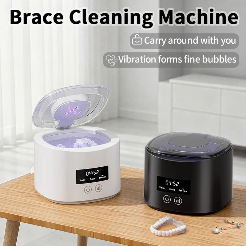 50KHZ Ultrasonic Braces Cleaning Machine USB Rechargeable Multi-Function Invisible Retainer Denture Machine