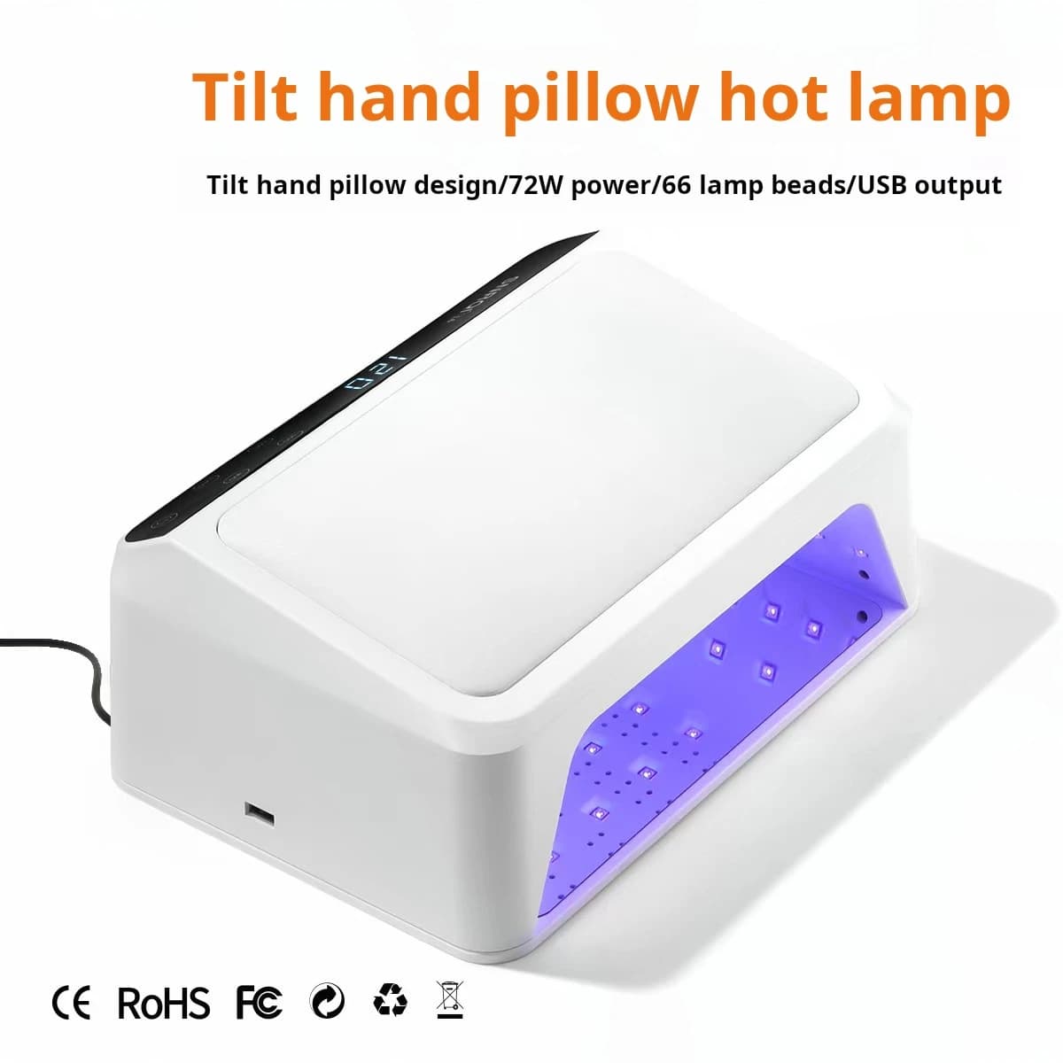 Professional High Power Portable Nail Dryer UV Lamp Acrylic Manicure Hand Pillow 365nm Luminous Deep Nail Armpit