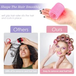 33 pcs Hair Curlers Rollers Self Grip Hair Curlers No Heat with Clips & Tail Comb for Long Medium Short Hair