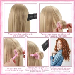33 pcs Hair Curlers Rollers Self Grip Hair Curlers No Heat with Clips & Tail Comb for Long Medium Short Hair