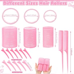 33 pcs Hair Curlers Rollers Self Grip Hair Curlers No Heat with Clips & Tail Comb for Long Medium Short Hair
