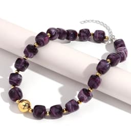 Colorful Acrylic Big Square Beaded Choker Necklaces for Women Personalized Handmade Pendant Necklace New Fashion Jewelry Gift