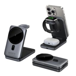 3-in-1 Foldable Magnetic Wireless Charger Station for iPhone 17/16/15/14/13/12 Apple Watch AirPods Wireless Charging Stand